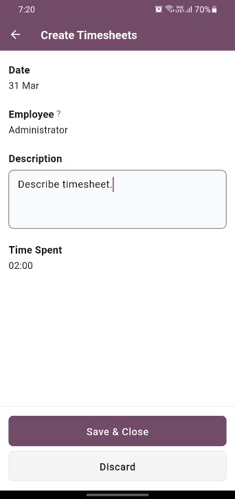 Offline-First Field Service App for Odoo ERP (Datarova) 8 datarova-create-timesheet