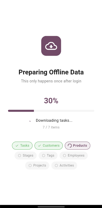 Offline-First Field Service App for Odoo ERP (Datarova) 4 datarova-data-loading