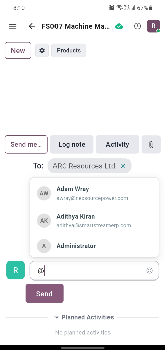 Offline-First Field Service App for Odoo ERP (Datarova) 11 datarova-messaging