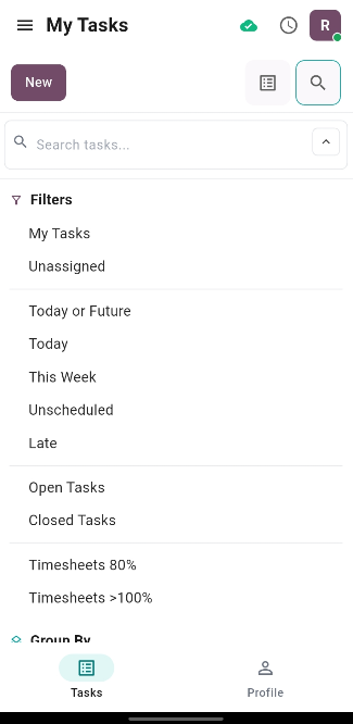 Offline-First Field Service App for Odoo ERP (Datarova) 13 datarova-search-filters