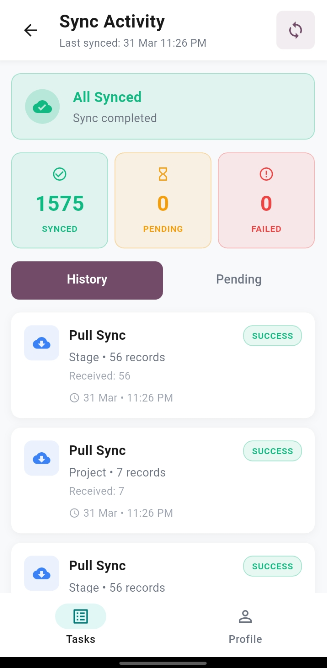Offline-First Field Service App for Odoo ERP (Datarova) 17 datarova-sync-logs