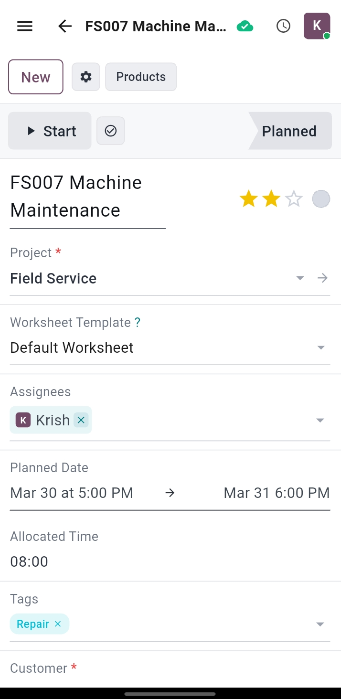 Offline-First Field Service App for Odoo ERP (Datarova) 5 datarova-task-details