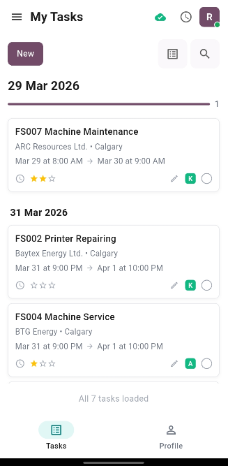 Offline-First Field Service App for Odoo ERP (Datarova) 12 datarova-task-list