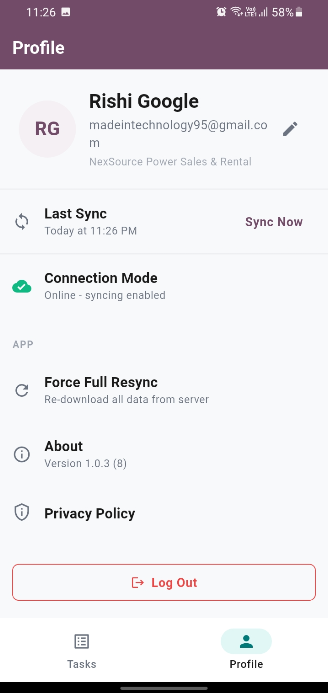 Offline-First Field Service App for Odoo ERP (Datarova) 18 datarova-user-profile