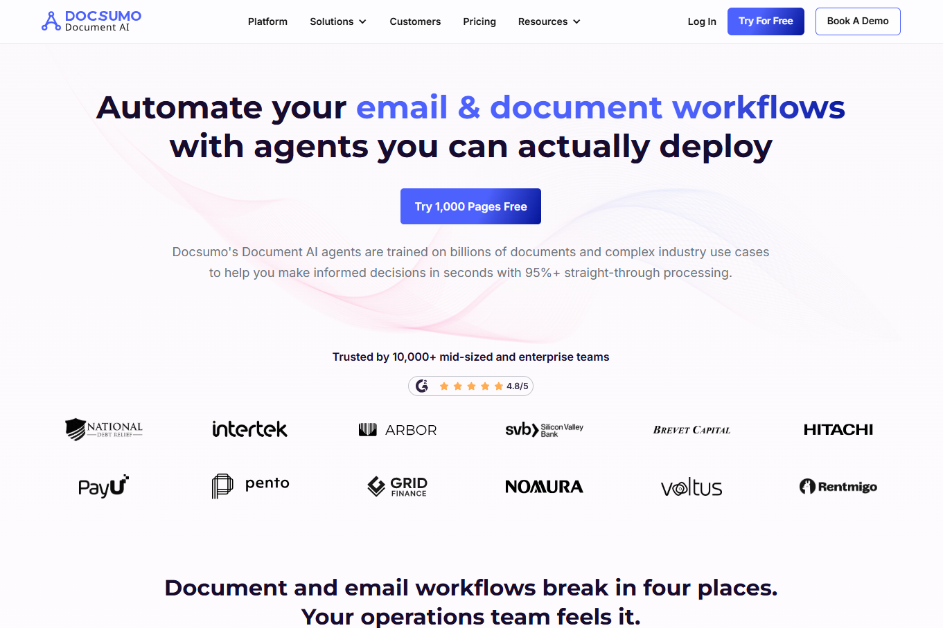 12 Best Goods Receipt Automation Software Solutions in 2026 8 Docsumo homepage headline: Automate your email and document workflows with agents you can actually deploy